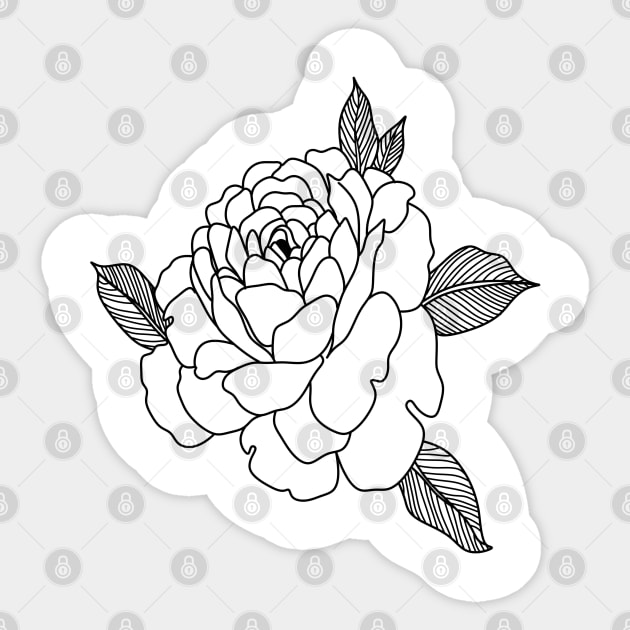 Line rose Sticker by Eshka